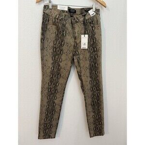 Judy Blue Skinny Fit Jeans Junior Size 11/30 Mid Rise Snakeskin Print New Brown